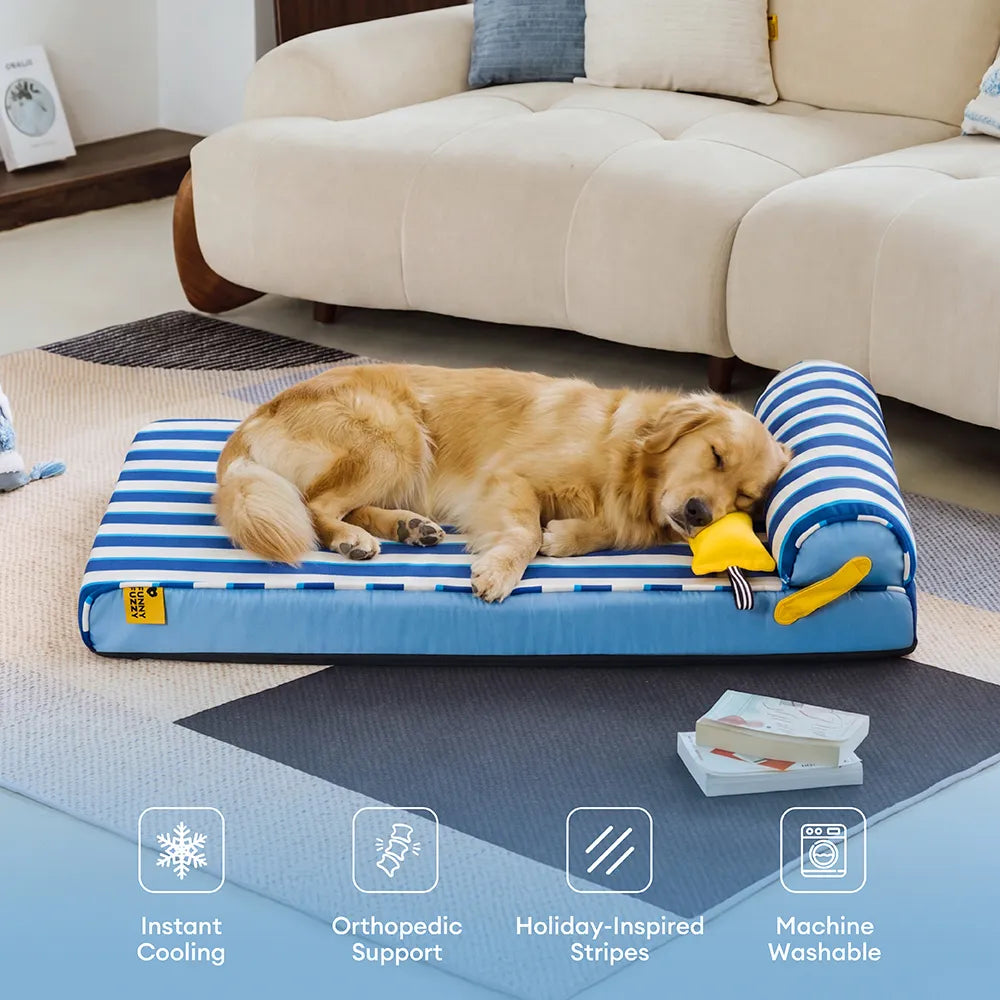 Lit Orthopédique Rafraîchissant pour Chien | Effet Cool-Touch, Mousse de Soutien, Lavable, Toutes Tailles
