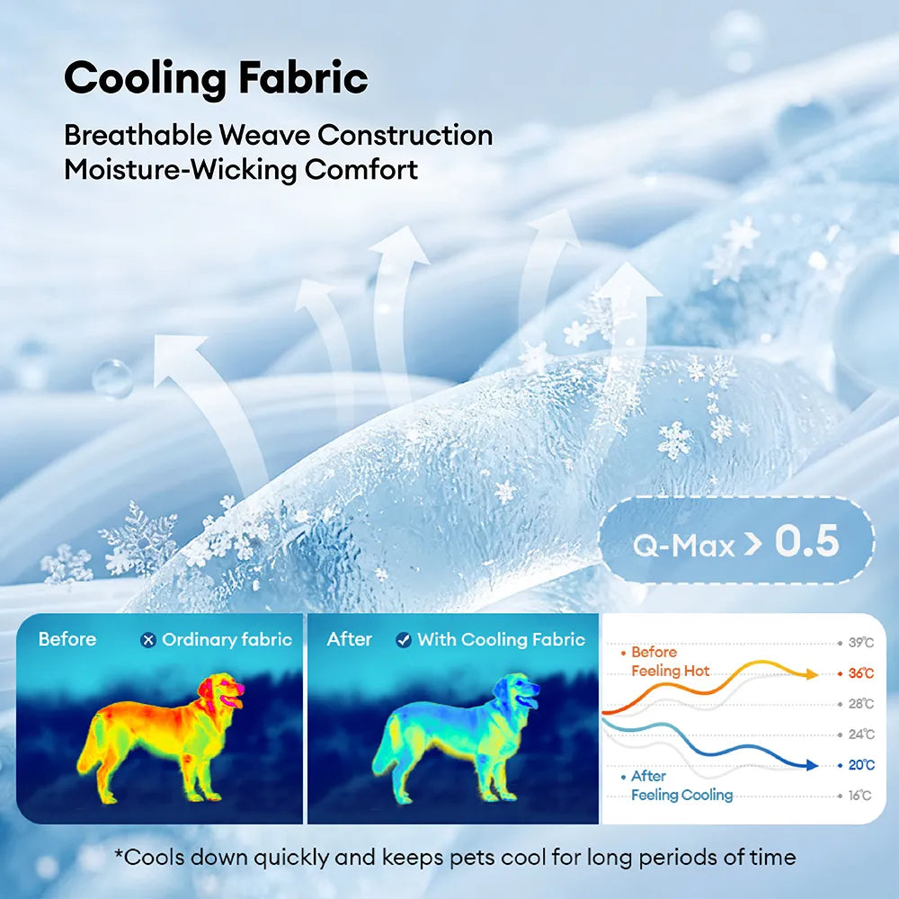 Lit Orthopédique Rafraîchissant pour Chien | Effet Cool-Touch, Mousse de Soutien, Lavable, Toutes Tailles