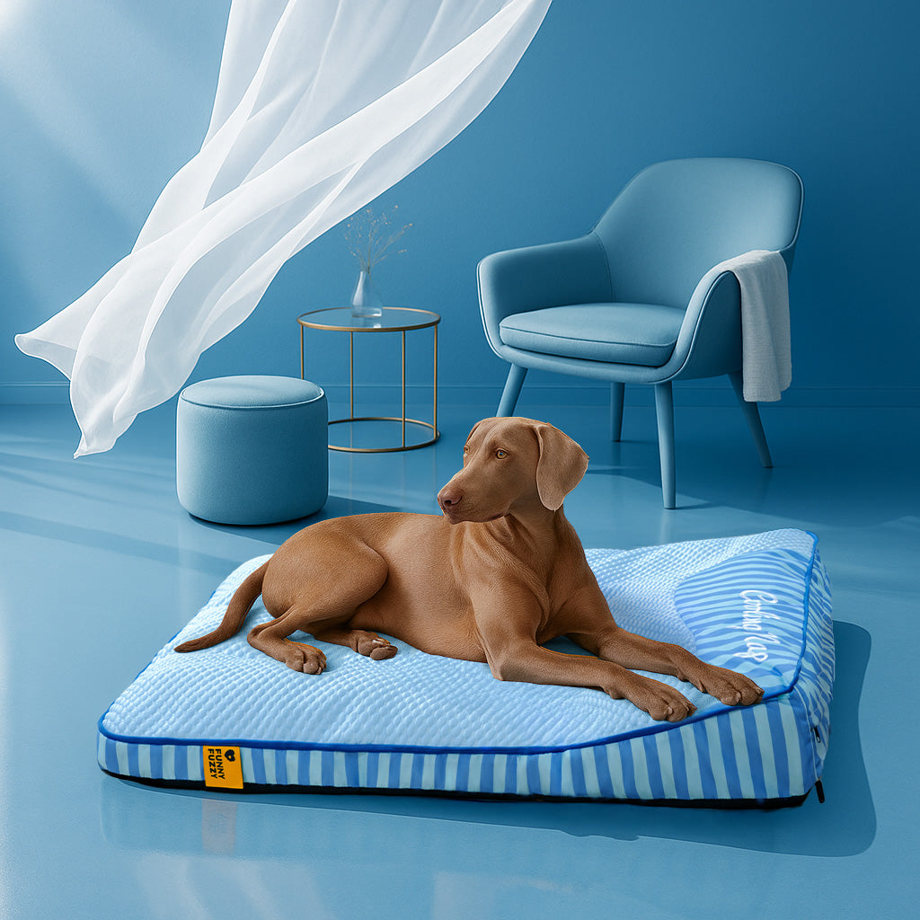 Lit Orthopédique Grand Format Rafraîchissant pour Chien Senior | Appui-Tête, Respirant, Antidérapant