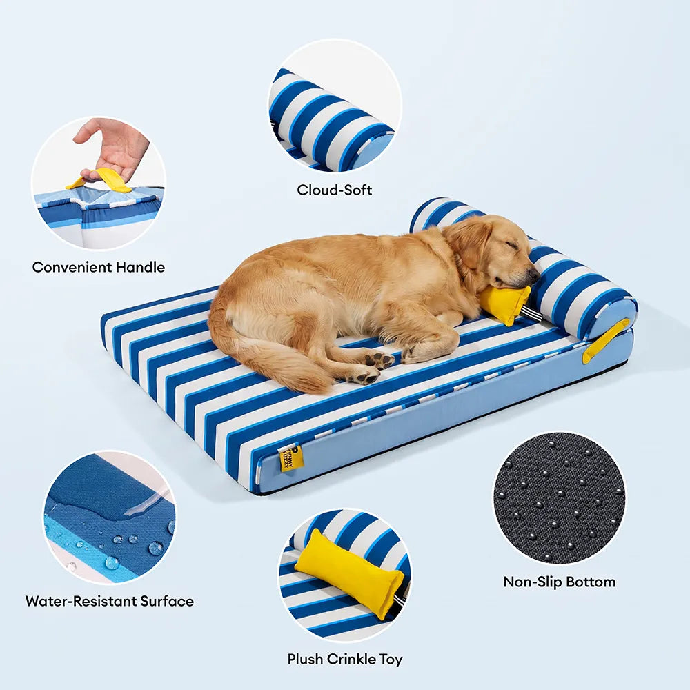 Lit Orthopédique Rafraîchissant pour Chien | Effet Cool-Touch, Mousse de Soutien, Lavable, Toutes Tailles