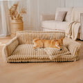 Sofa Moelleux Double Accoudoir pour Chien | Fausse Fourrure, Soutien Articulaire, 8 Coloris