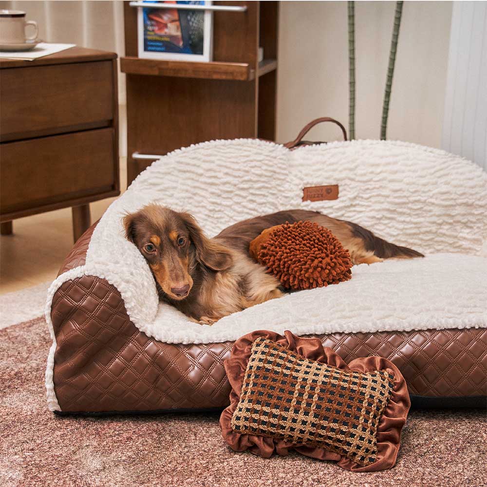Sofa Bolster Petit Prix pour Chien | Rebord de Soutien, Confortable, Compact