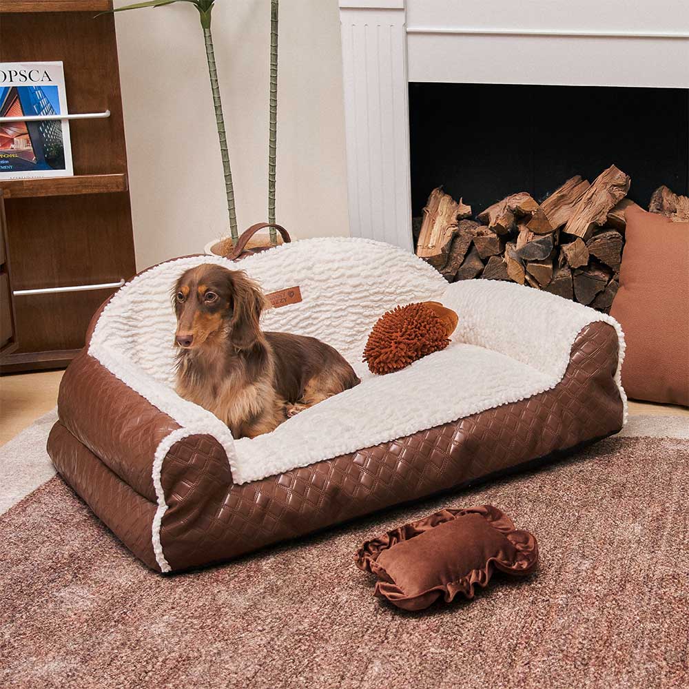 Sofa Bolster Petit Prix pour Chien | Rebord de Soutien, Confortable, Compact