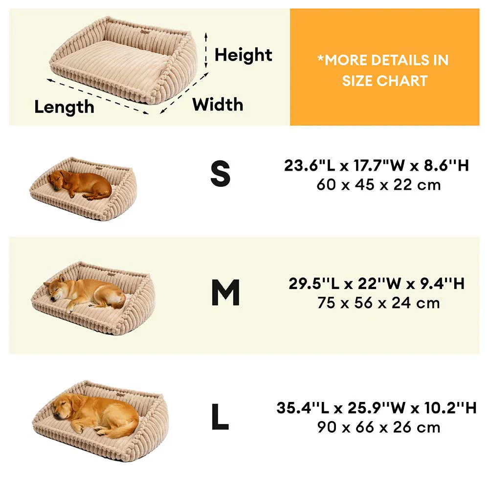 Sofa Orthopédique avec Rampe CozySlope pour Chien Senior | Fausse Fourrure, Antidérapant, Pattes Courtes