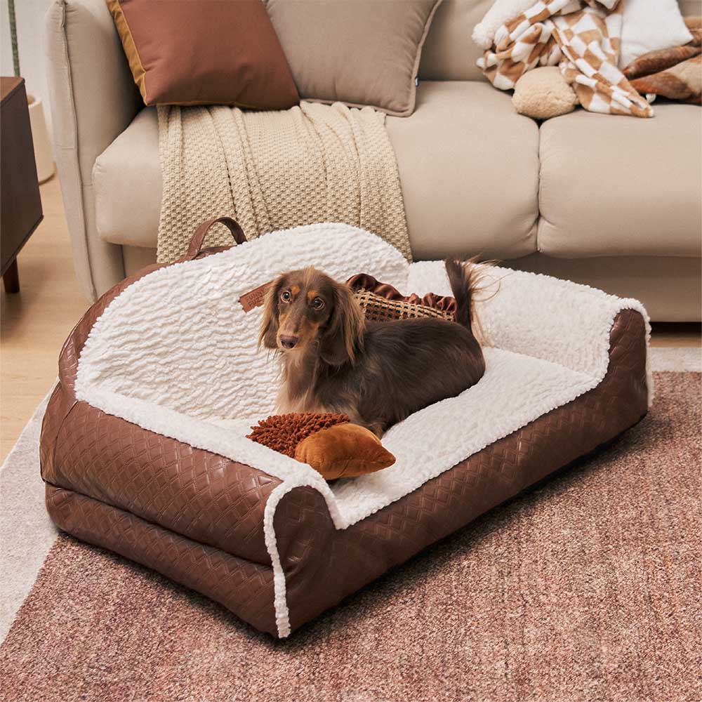 Sofa Bolster Petit Prix pour Chien | Rebord de Soutien, Confortable, Compact