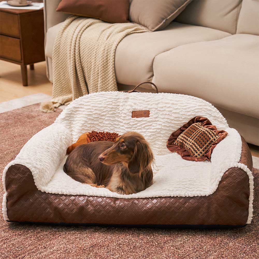 Sofa Bolster Petit Prix pour Chien | Rebord de Soutien, Confortable, Compact