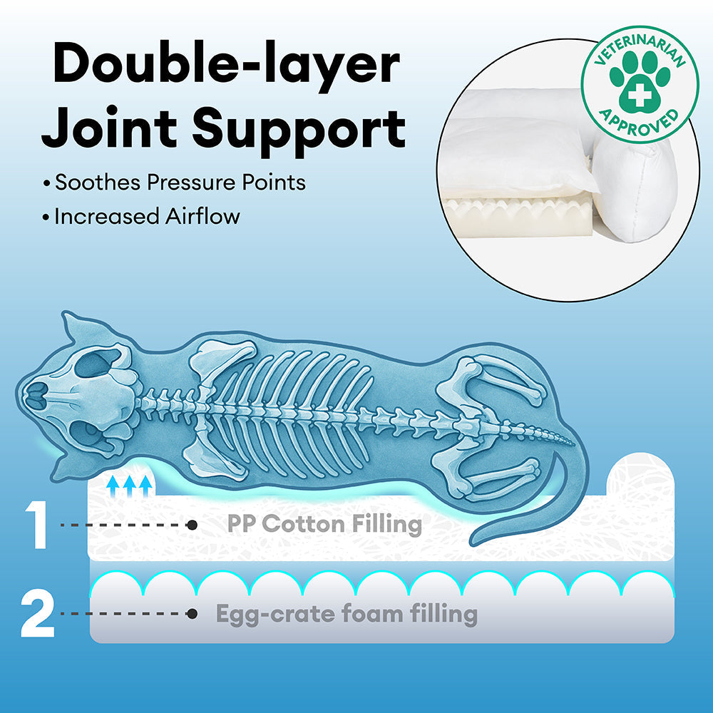 Sofa Flanelle Double Couche Orthopédique pour Chien | Accoudoirs Rembourrés, Chic, Lavable