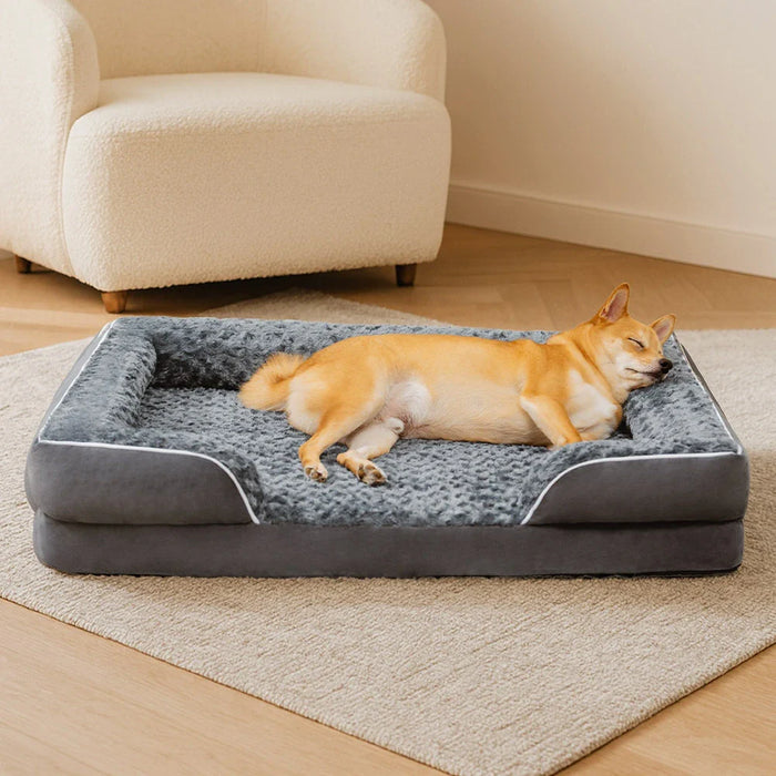 Lit Orthopédique Rebords Amovibles Déperlant pour Chien | Configurable, Soutien Articulaire, Grand Format