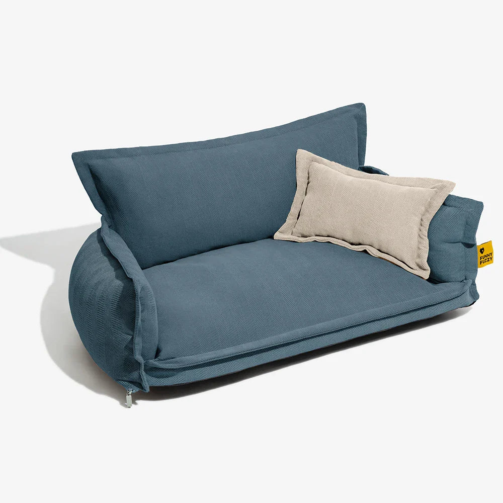 Lit Orthopédique Chenille Double Couche avec Oreiller | Toutes Saisons, Amovible, Lavable