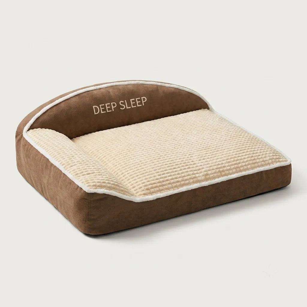 Lit Orthopédique Mémoire de Forme pour Chien | Coussin Anti-Dérapant & Lavable