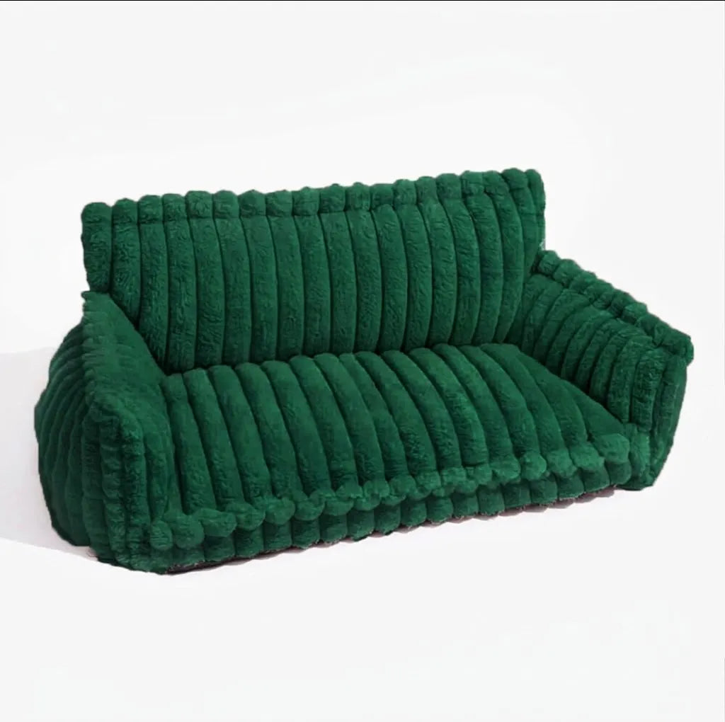 Sofa Moelleux Double Accoudoir pour Chien | Fausse Fourrure, Soutien Articulaire, 8 Coloris