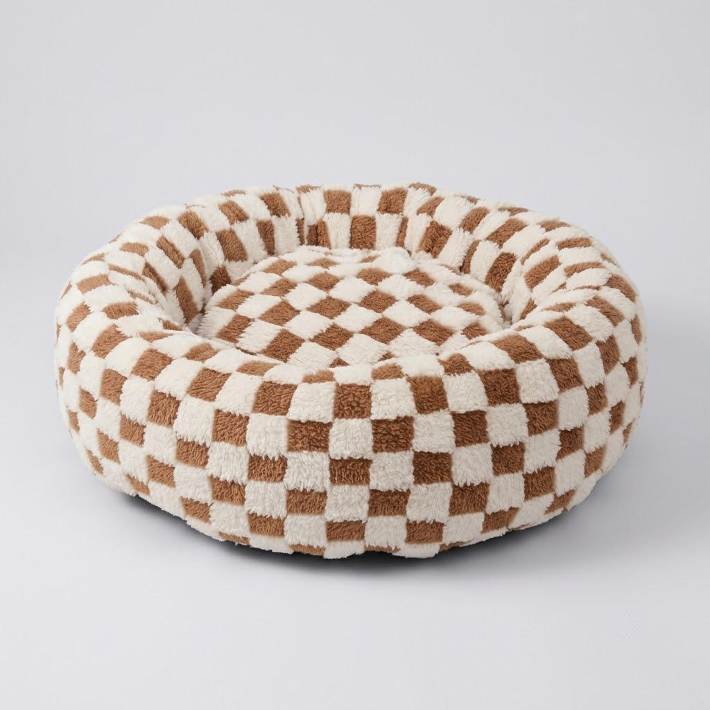 Panier Rond Chien Bords Surélevés | Lavable Machine, Toutes Tailles, Golden & Labrador