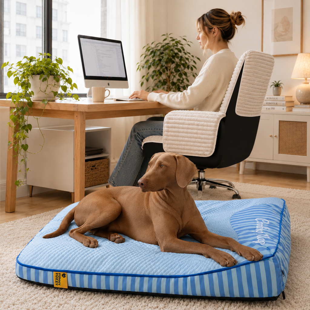 Lit Orthopédique Grand Format Rafraîchissant pour Chien Senior | Appui-Tête, Respirant, Antidérapant