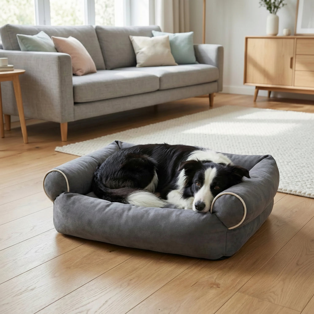 canape pour chien avec parois gonflees et coussin central moelleux