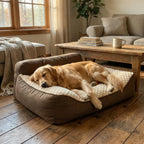 canape pour chien avec parois laterales rembourrees et coussin epais