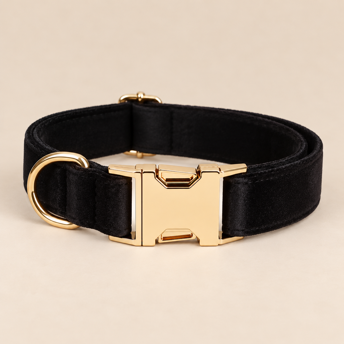 Collier pour Chien Velvet Noir | Réglable XS à XL, Assorti Laisse & Harnais
