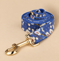 Laisse pour Chien Bloom Fleurs Bleu Marine | 1,50 m, Assortie Collier & Harnais