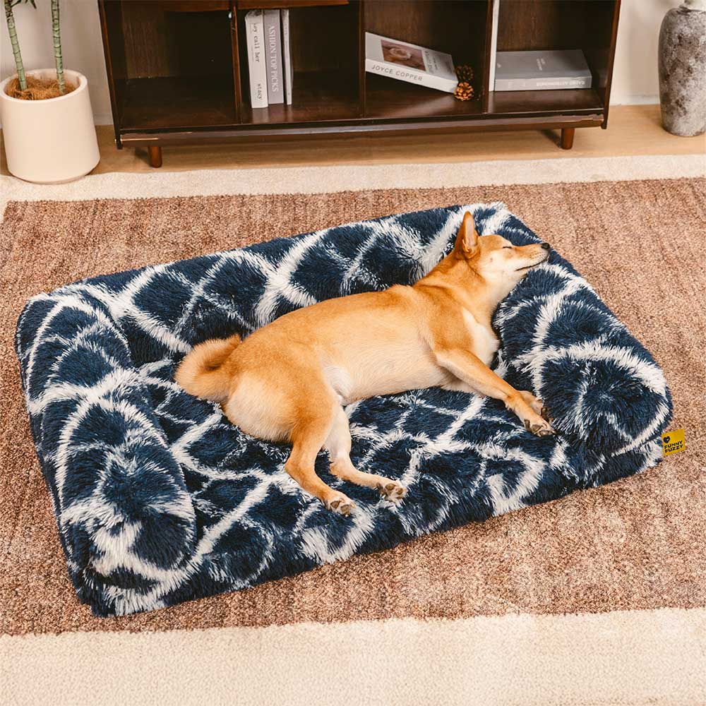 Sofa Écossais Bolster Orthopédique pour Chien | Fausse Fourrure, Chaud, Soutien Articulaire
