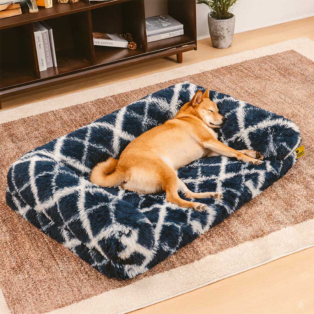 Sofa Écossais Bolster Orthopédique pour Chien | Fausse Fourrure, Chaud, Soutien Articulaire