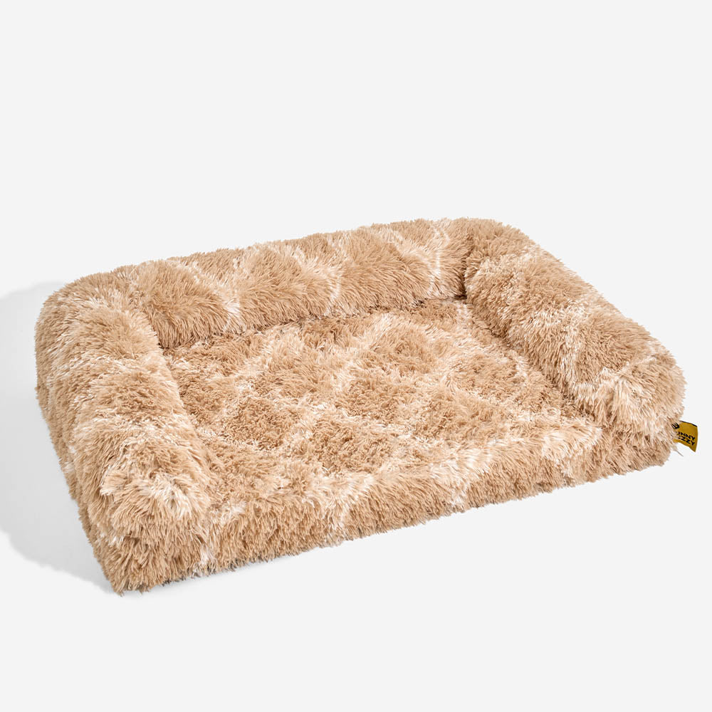 Sofa Écossais Bolster Orthopédique pour Chien | Fausse Fourrure, Chaud, Soutien Articulaire