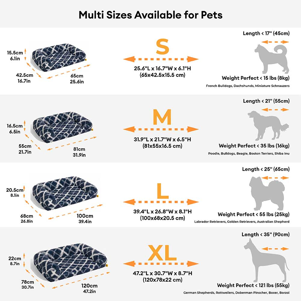 Sofa Écossais Bolster Orthopédique pour Chien | Fausse Fourrure, Chaud, Soutien Articulaire