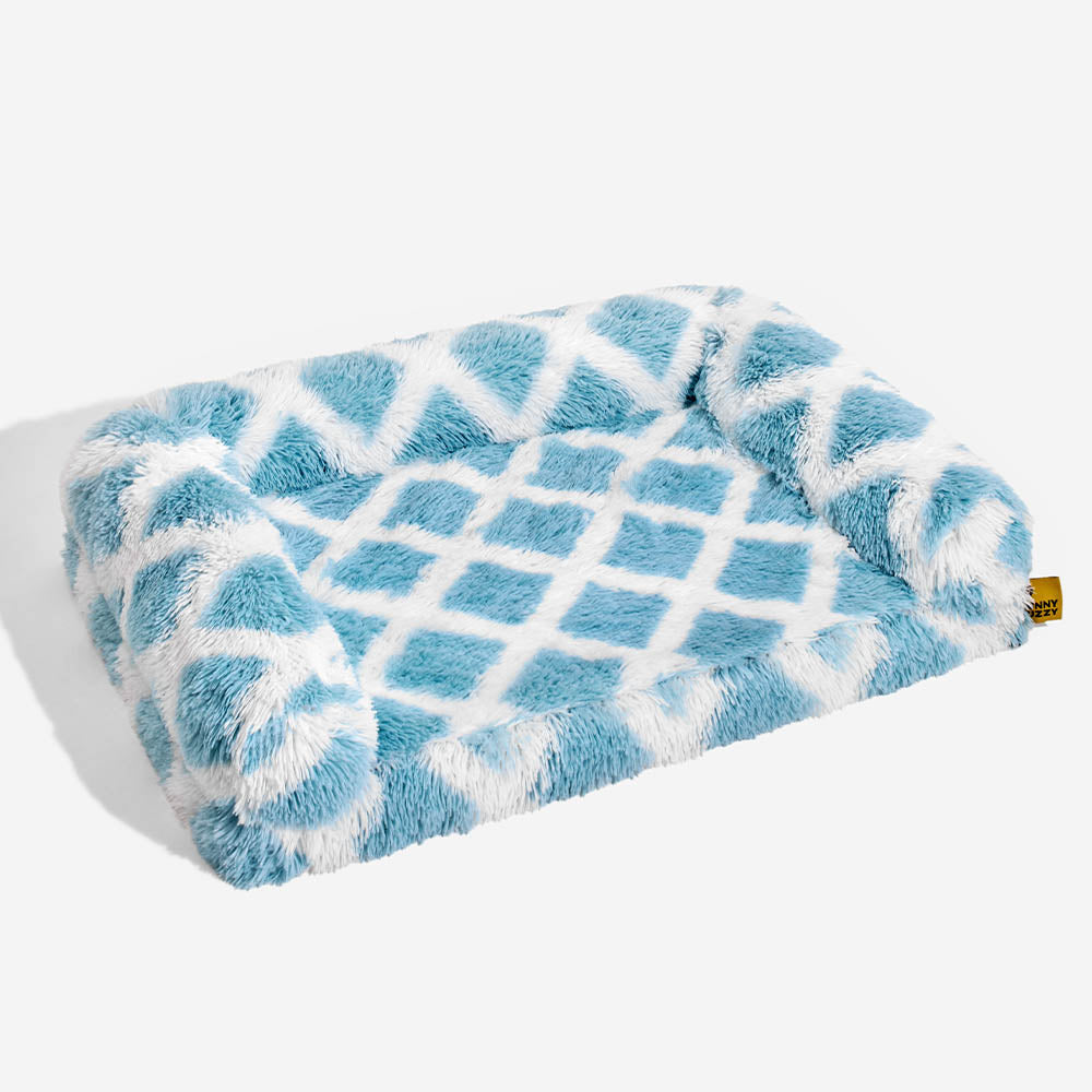 Sofa Écossais Bolster Orthopédique pour Chien | Fausse Fourrure, Chaud, Soutien Articulaire