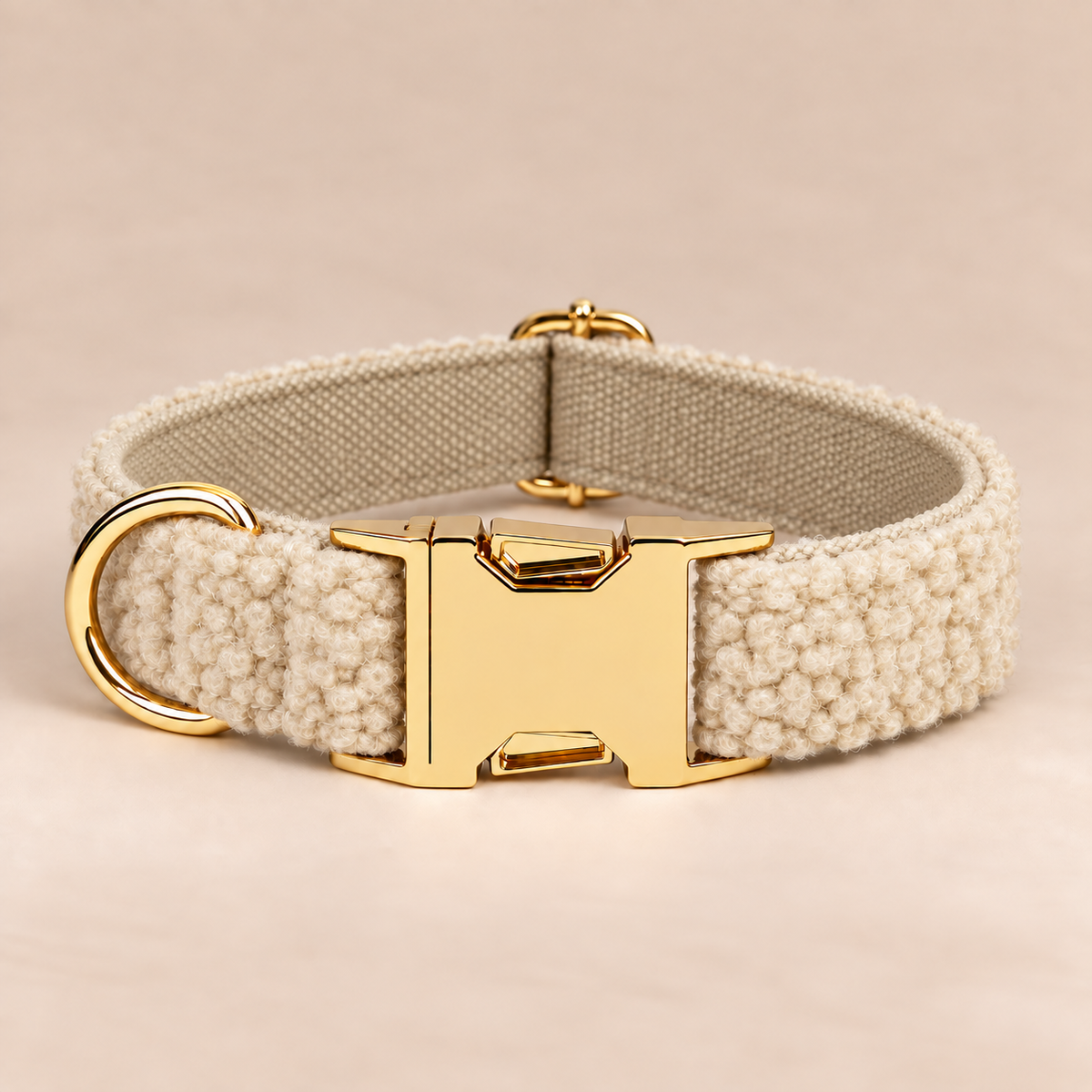 Collier pour Chien Teddy Crème | Réglable XS à XL, Assorti Laisse & Harnais