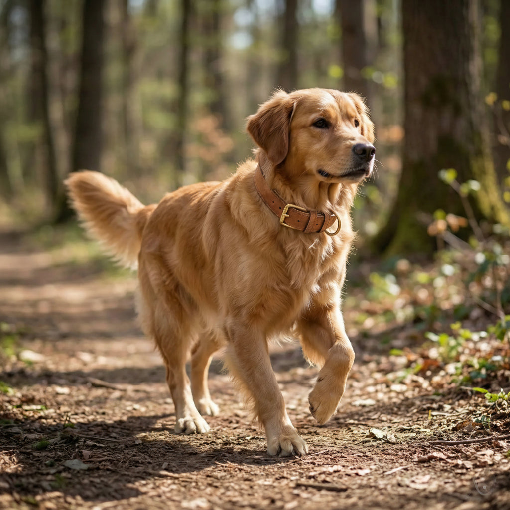 collier pour chien au design simple avec boucle et passants en metal