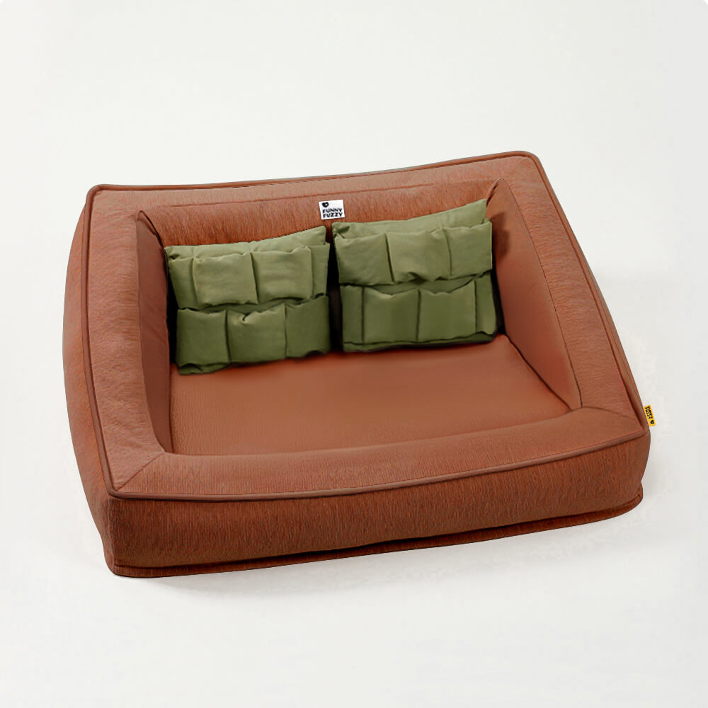 Sofa Orthopédique avec Coussins pour Chien | Mousse Haute Densité, Antidérapant, Seniors & Arthrose