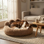 Panier pour chien en forme de patte avec rembourrage dense et effet cocon