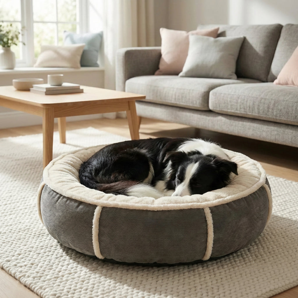 couchage pour chien avec contours nets et surface interieure lisse
