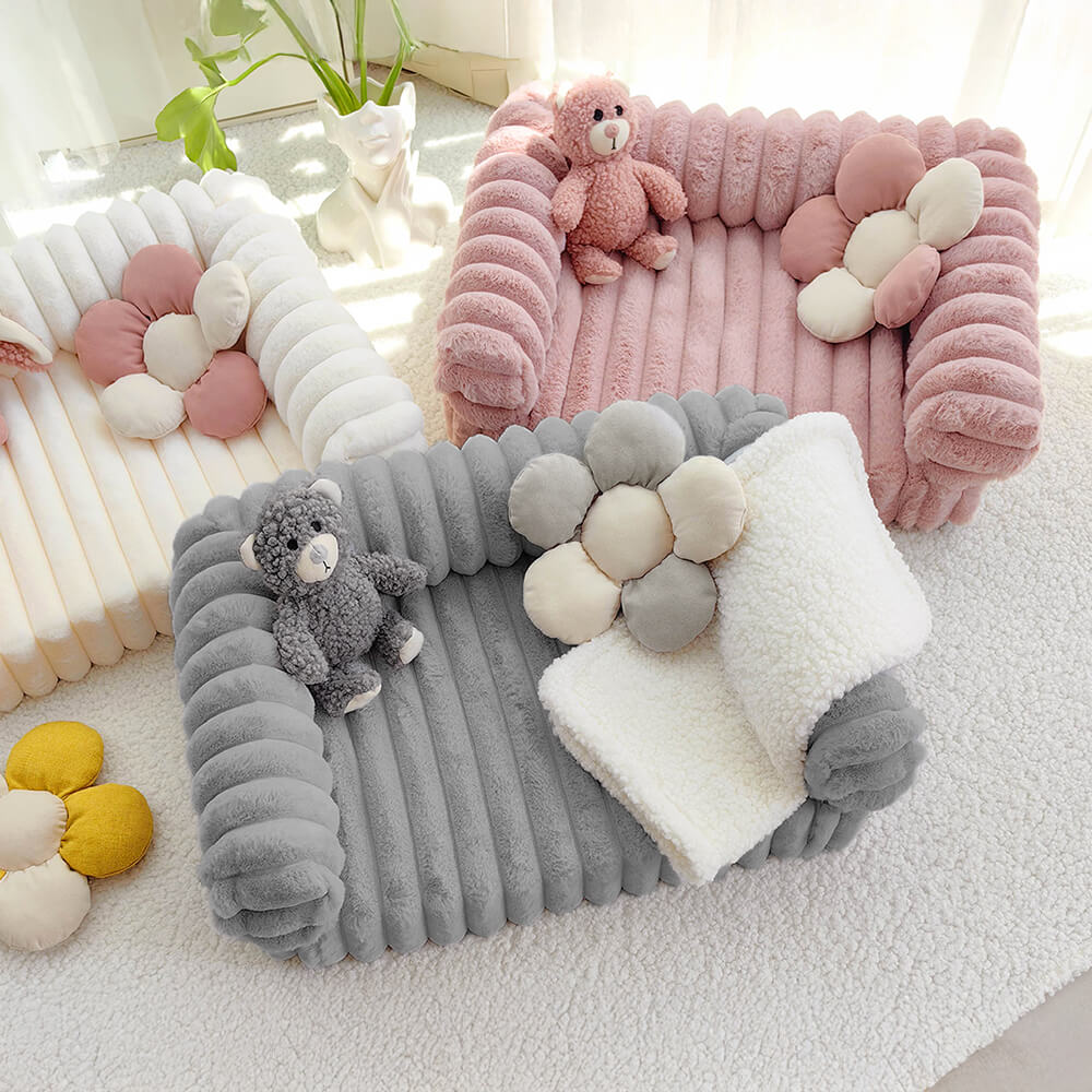 Sofa Orthopédique Peluche Chien & Chat | Design Moderne, Lavable, Soutien Articulaire