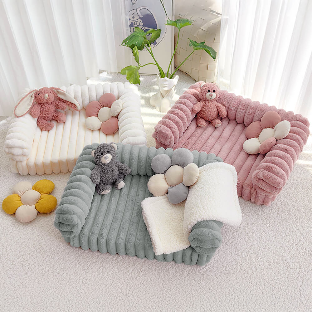 Sofa Orthopédique Peluche Chien & Chat | Design Moderne, Lavable, Soutien Articulaire