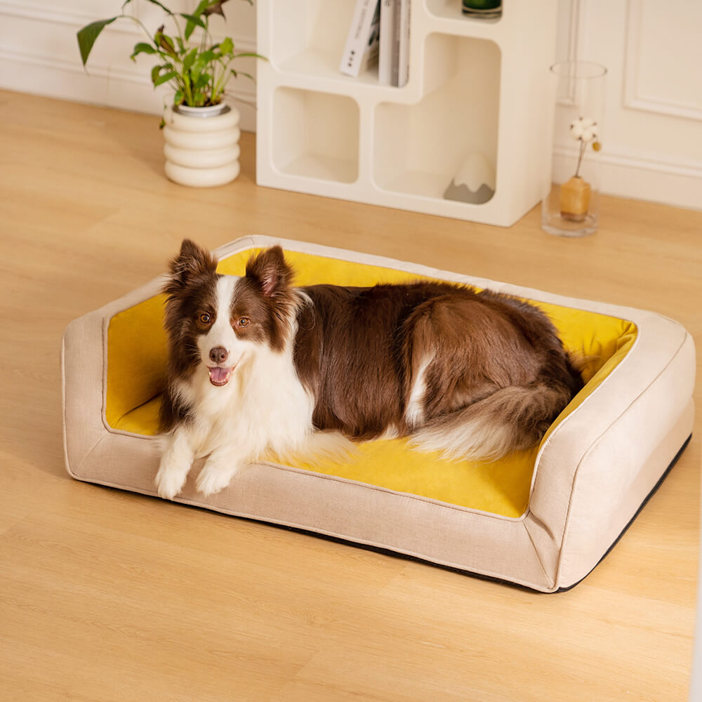 Sofa Lounge Orthopédique Complet pour Chien | Coussins Moelleux, Polaire, Antidérapant