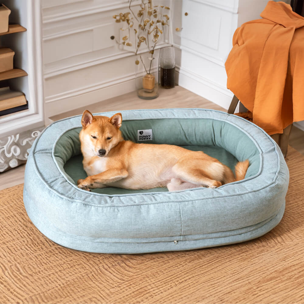 Lit Donut Moelleux pour Chien | Rembourrage 3D, Enveloppant, Lavable, Toutes Tailles