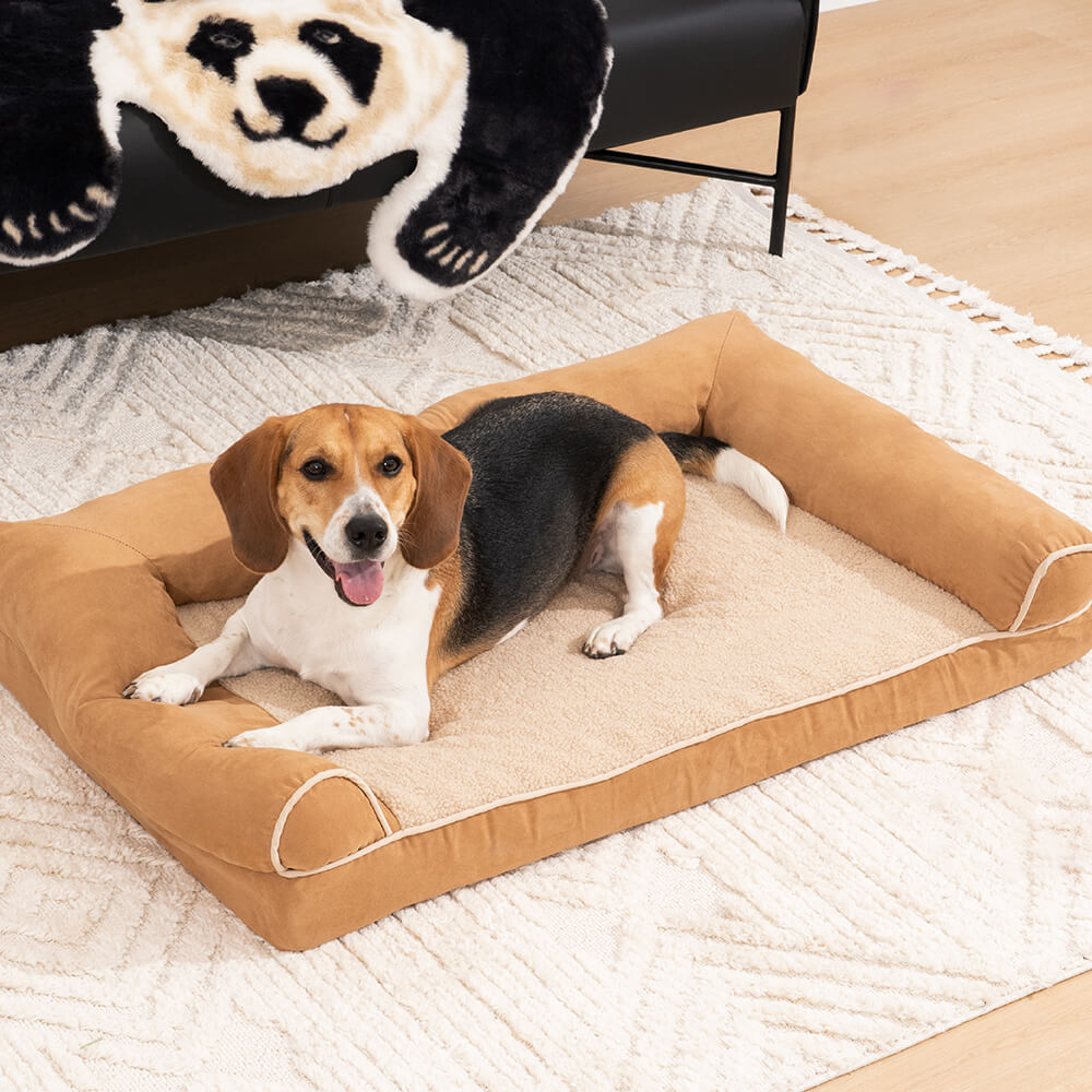 Lit Fausse Fourrure Petit Prix pour Chien | Rebords de Soutien, Doux, Toutes Tailles S à XXL