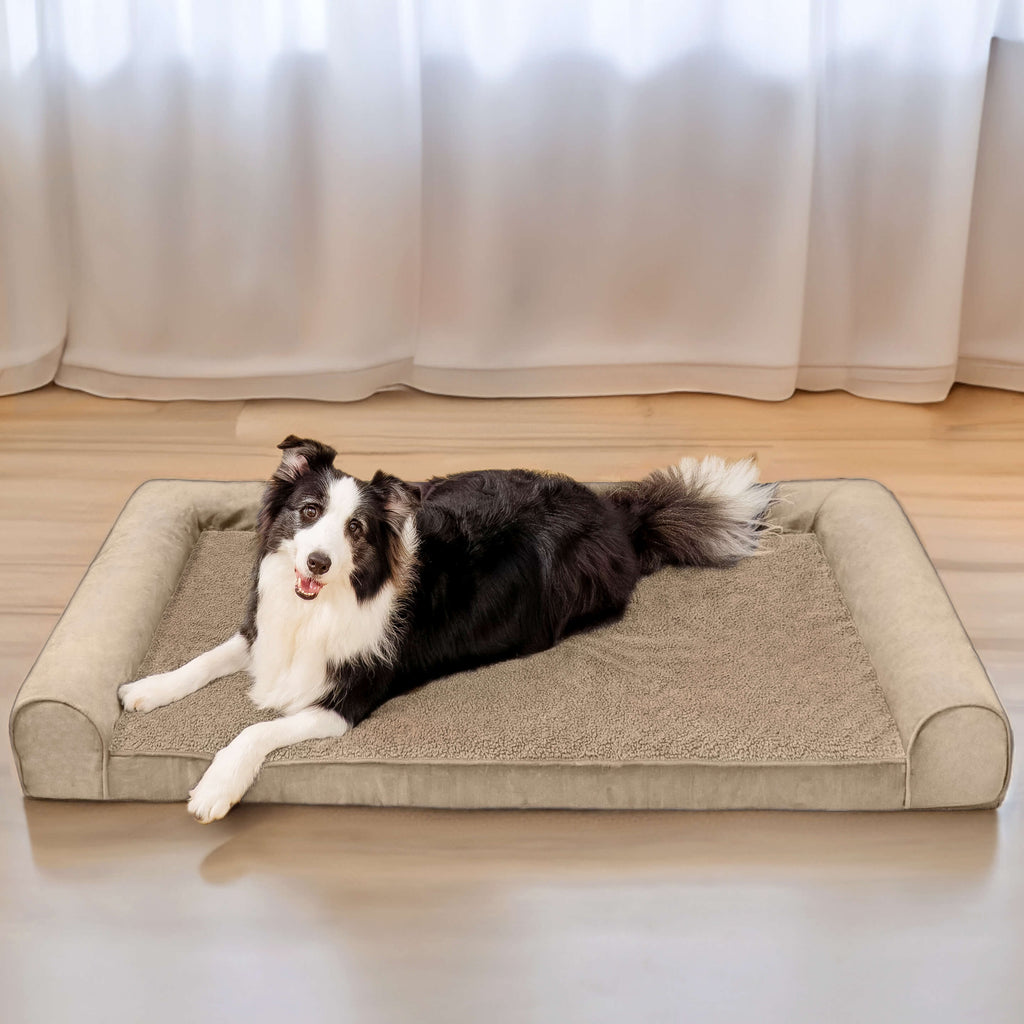 Lit Fausse Fourrure Petit Prix pour Chien | Rebords de Soutien, Doux, Toutes Tailles S à XXL
