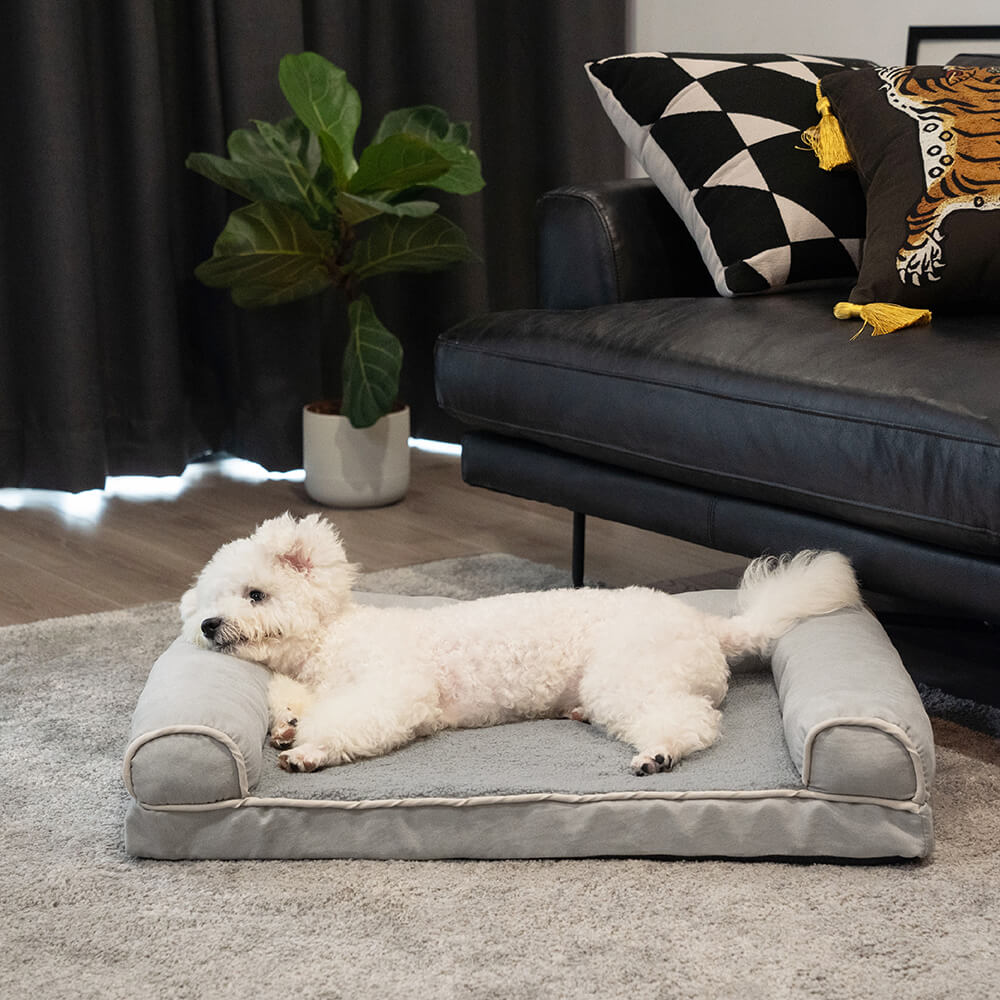 Lit Fausse Fourrure Petit Prix pour Chien | Rebords de Soutien, Doux, Toutes Tailles S à XXL