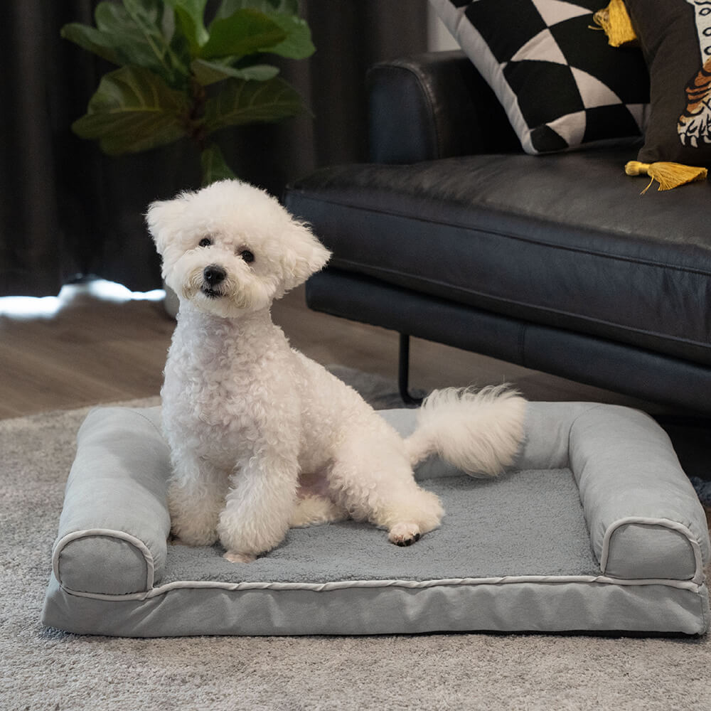 Lit Fausse Fourrure Petit Prix pour Chien | Rebords de Soutien, Doux, Toutes Tailles S à XXL