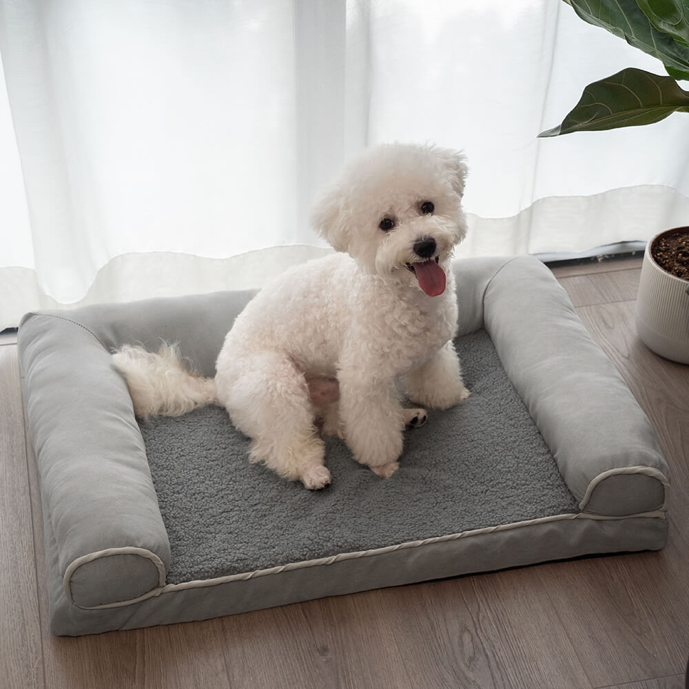 Lit Fausse Fourrure Petit Prix pour Chien | Rebords de Soutien, Doux, Toutes Tailles S à XXL