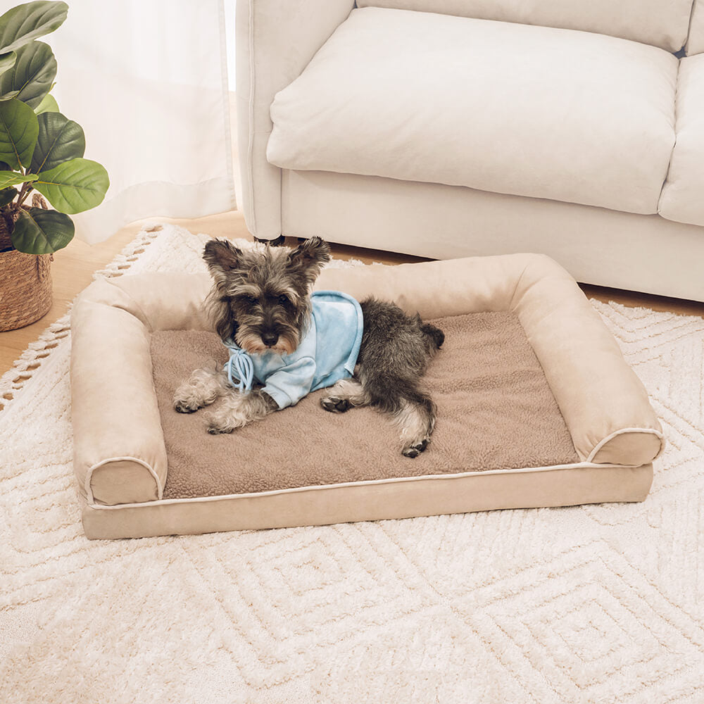 Lit Fausse Fourrure Petit Prix pour Chien | Rebords de Soutien, Doux, Toutes Tailles S à XXL