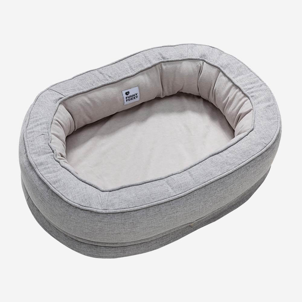 Lit Donut Moelleux pour Chien | Rembourrage 3D, Enveloppant, Lavable, Toutes Tailles