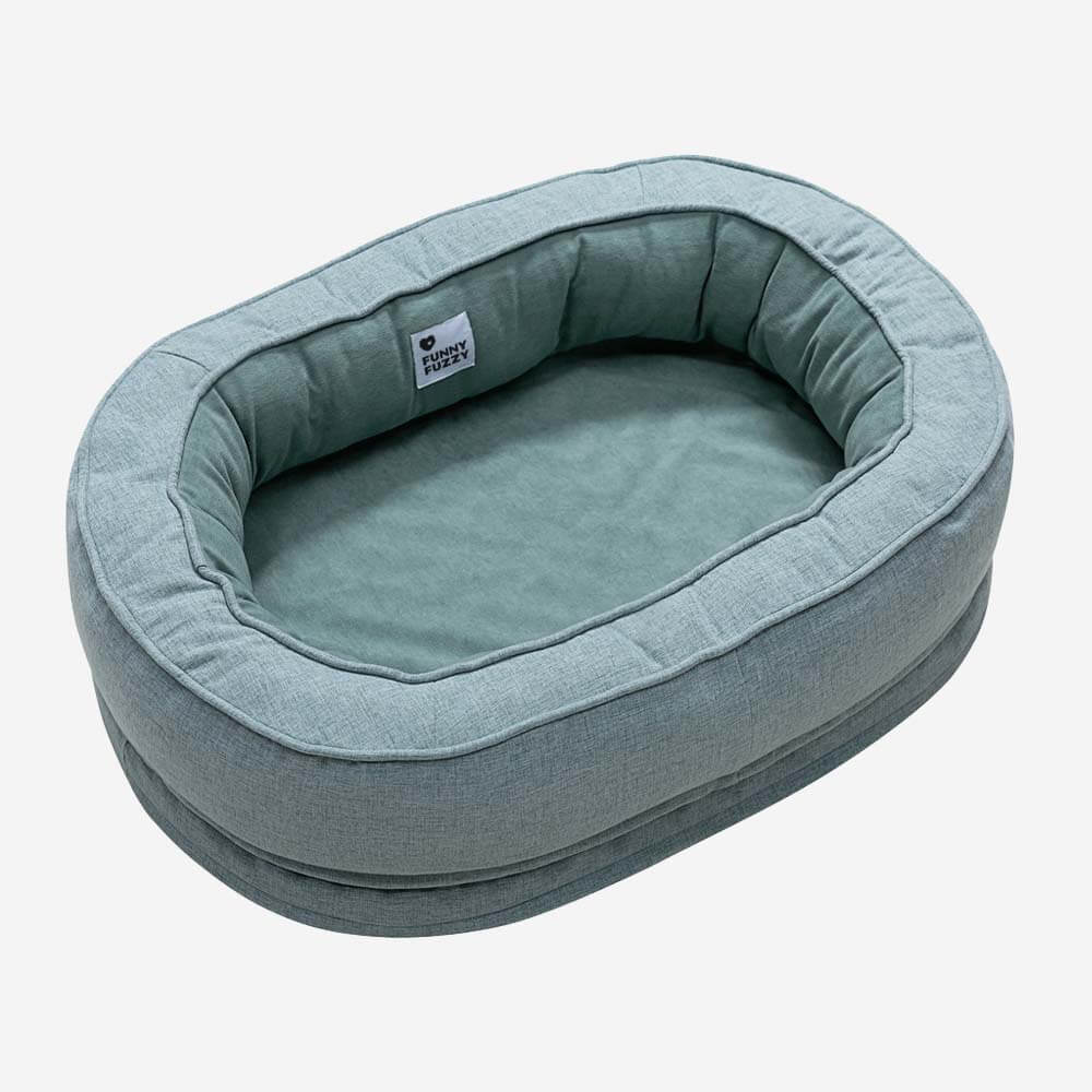 Lit Donut Moelleux pour Chien | Rembourrage 3D, Enveloppant, Lavable, Toutes Tailles