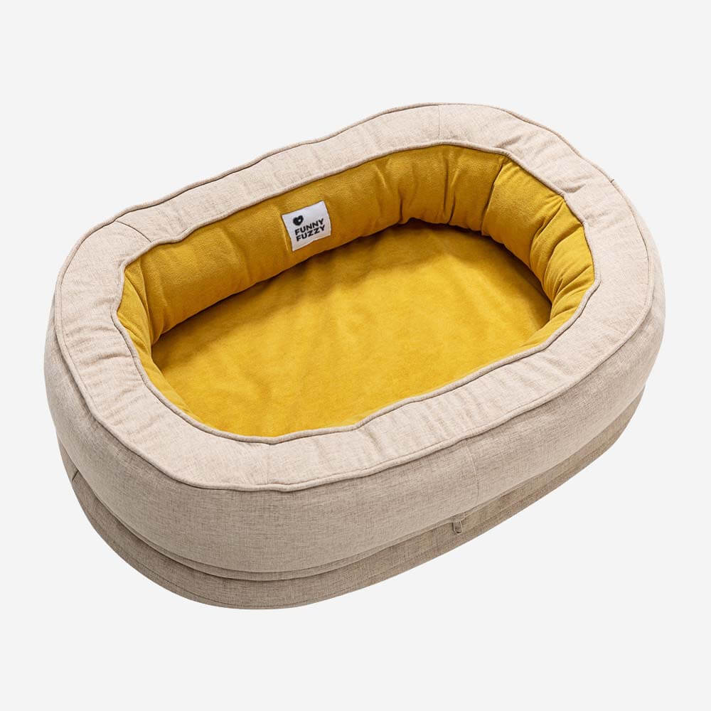 Lit Donut Moelleux pour Chien | Rembourrage 3D, Enveloppant, Lavable, Toutes Tailles