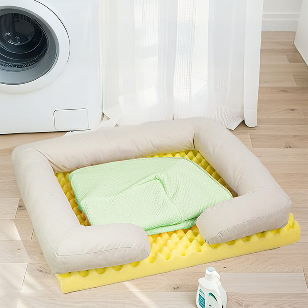 Grand Sofa Orthopédique Rafraîchissant pour Chien | Rebords Bolster, Respirant, Multi-Chiens, Lavable