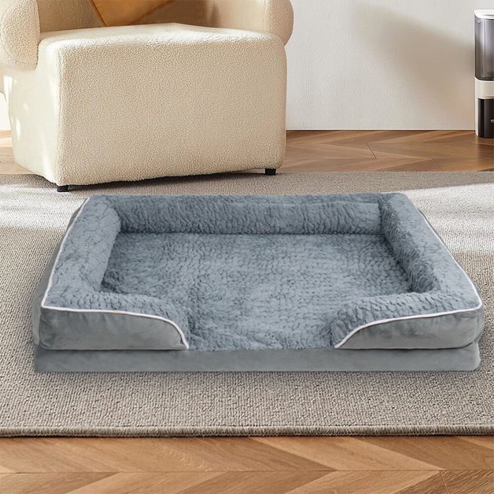Lit Orthopédique Rebords Amovibles Déperlant pour Chien | Configurable, Soutien Articulaire, Grand Format