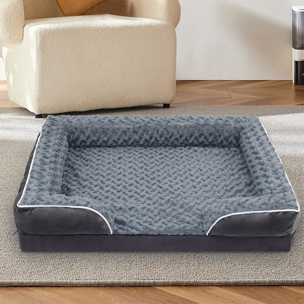 Lit Orthopédique Rebords Amovibles Déperlant pour Chien | Configurable, Soutien Articulaire, Grand Format