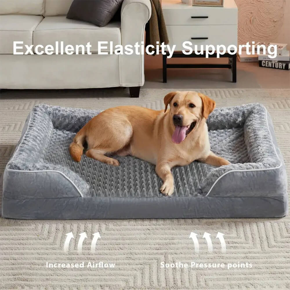 Lit Orthopédique Rebords Amovibles Déperlant pour Chien | Configurable, Soutien Articulaire, Grand Format