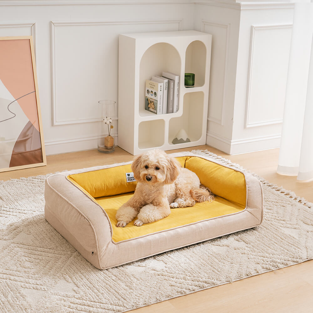 Sofa Lounge Orthopédique Complet pour Chien | Coussins Moelleux, Polaire, Antidérapant
