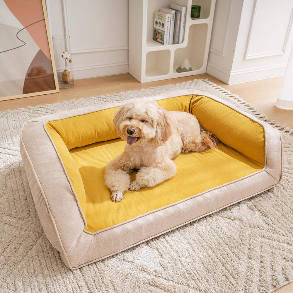 Sofa Lounge Orthopédique Complet pour Chien | Coussins Moelleux, Polaire, Antidérapant